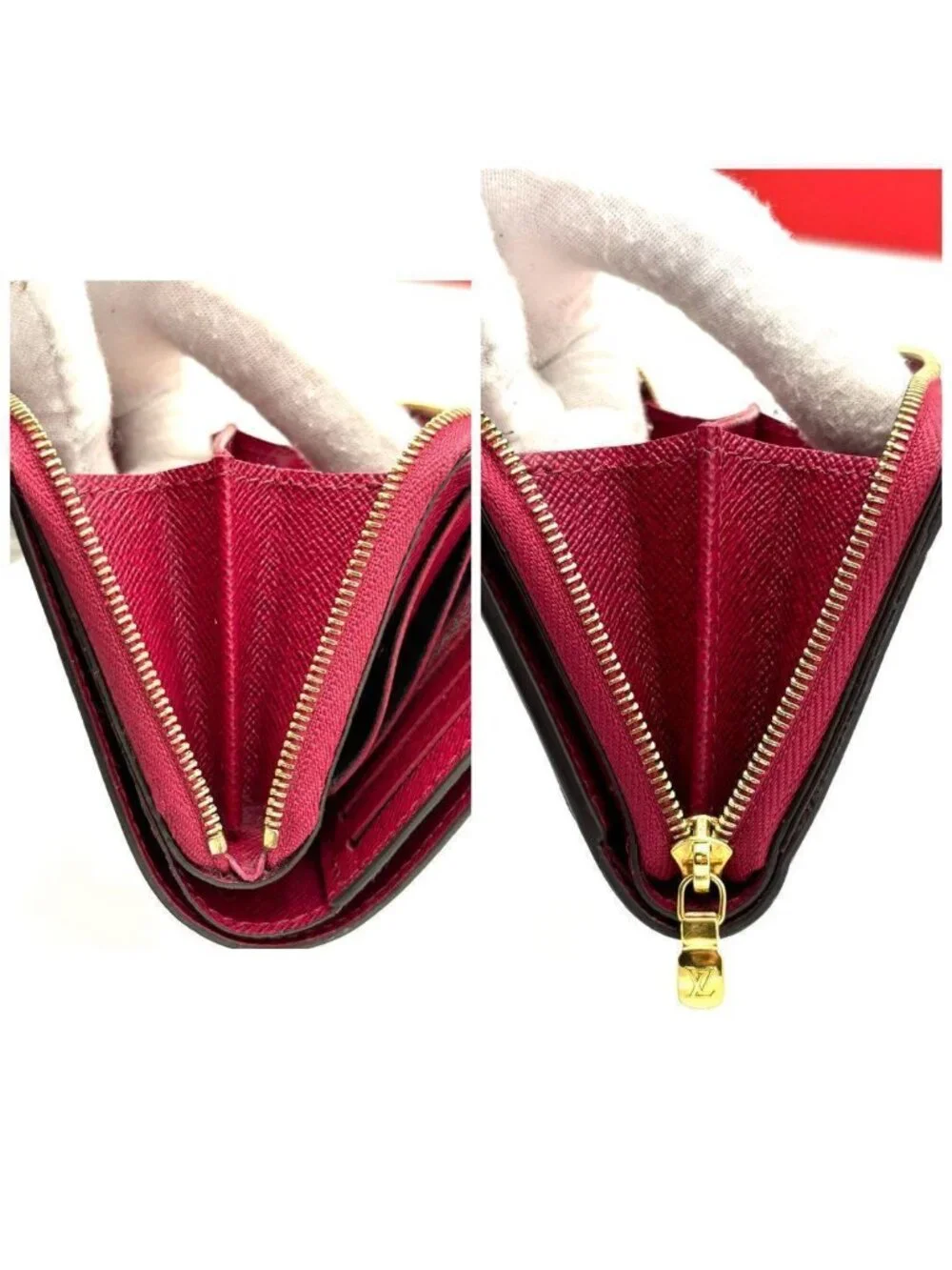 Louis Vuitton Portefeuille Lou Fuchsia Monogram Brown Red Wallet
